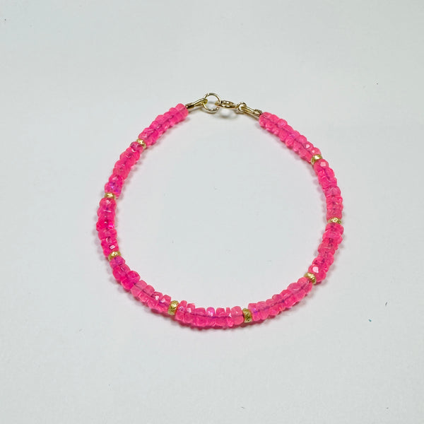 neon pink opal bracelet