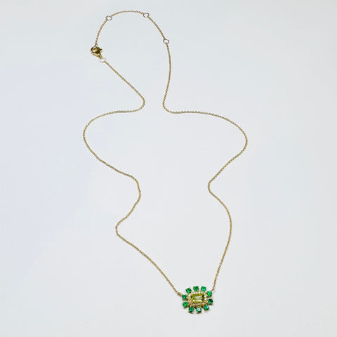 emerald and green amethyst necklace