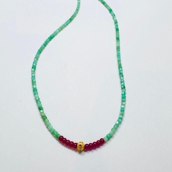 delicate gemstone necklace with scuba bead