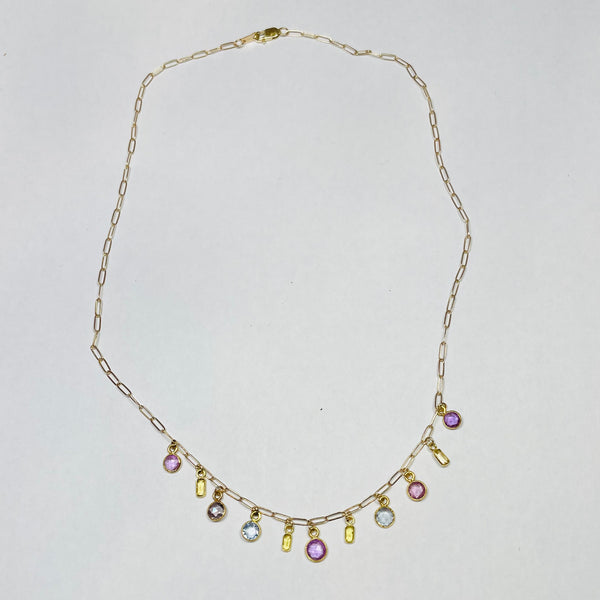 sapphire fringe necklace