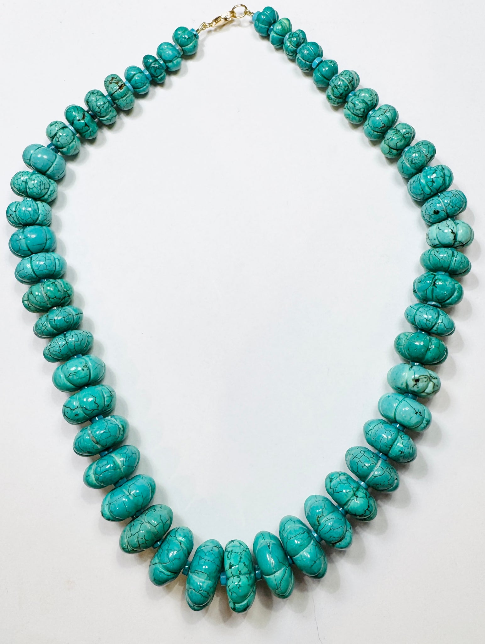 AAA carved turquoise statement necklace