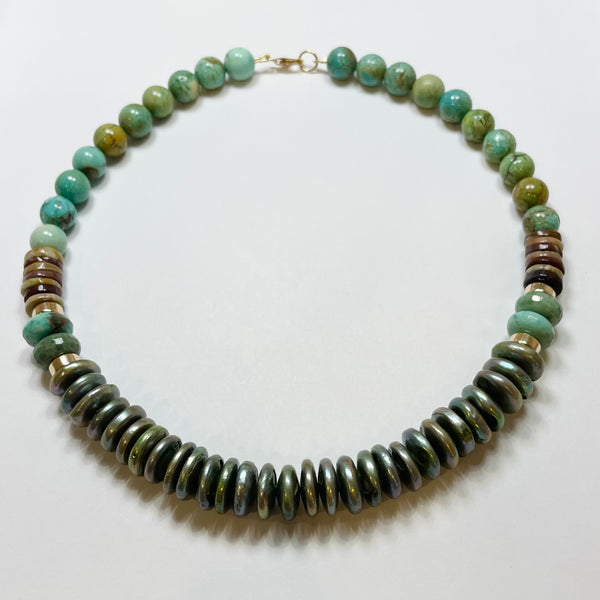 pearl turquoise statement collar
