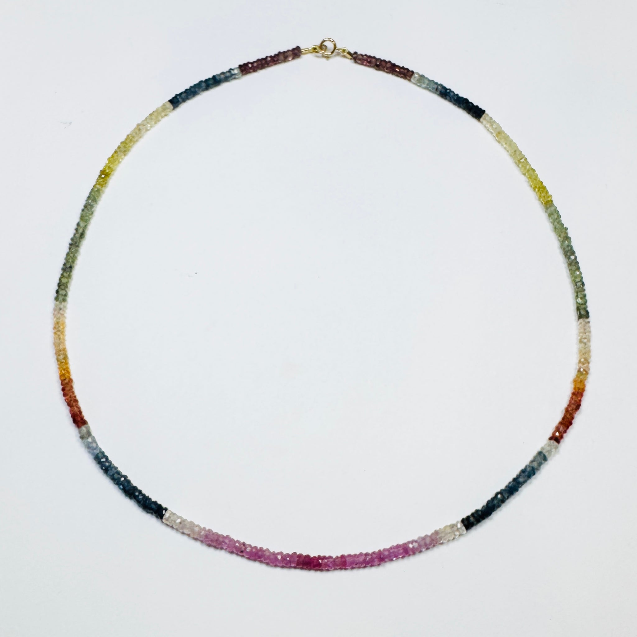 Autumn shaded sapphire heishi necklace