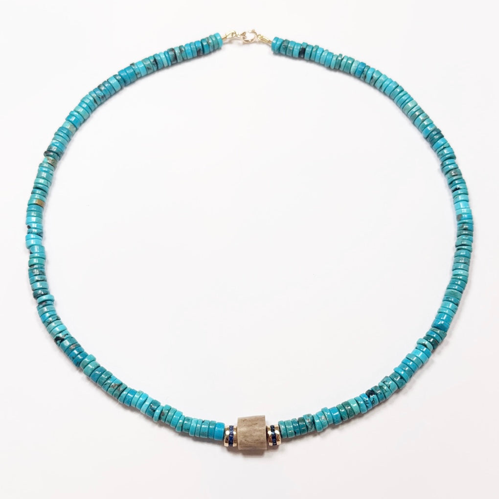 turquoise stag horn necklace