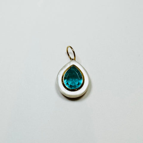 paraiba and mother of pearl pendant