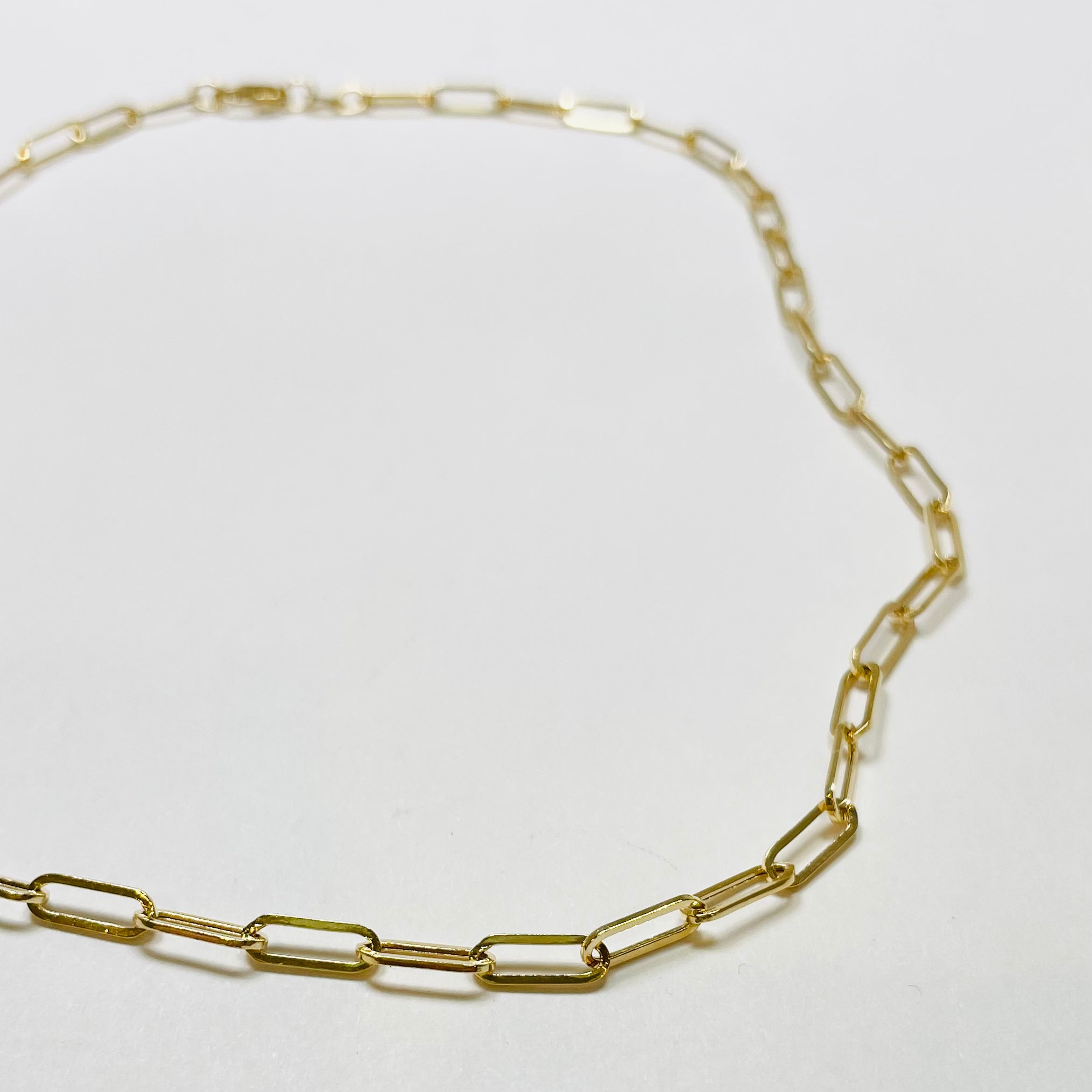 14k gold 8x4 mm paperclip chain necklace