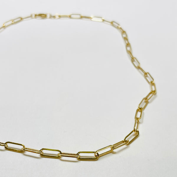 14k gold 8x4 mm paperclip chain necklace