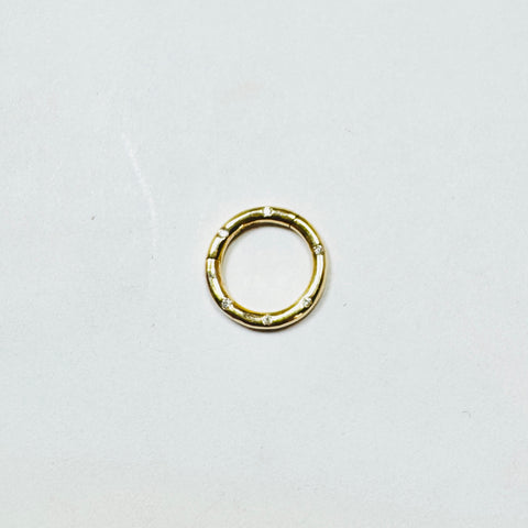 gemstone studded circle gold connector, 12 mm