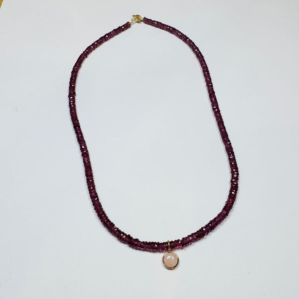 bezel gemstone necklace