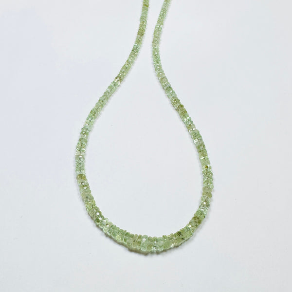 cucumber tourmaline heishi necklace, graduated