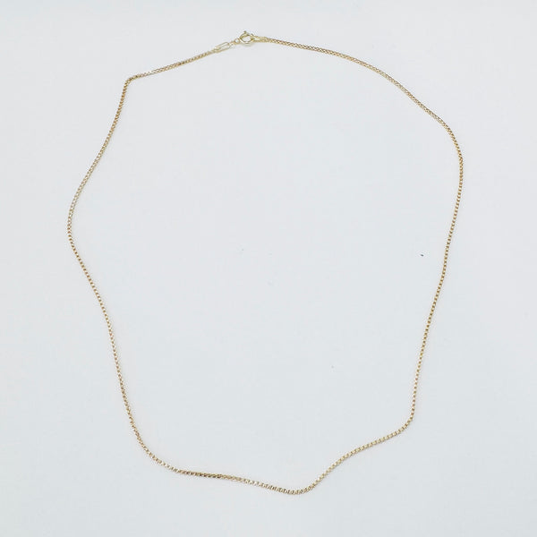 box chain, 1 mm micro 14 kt gold
