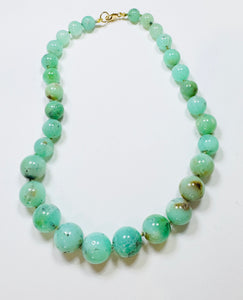 knotted gumball chrysoprase necklace, graduated