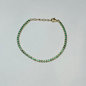bezel set Emerald bracelet