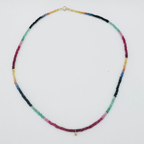 delicate necklace with bezel set diamond