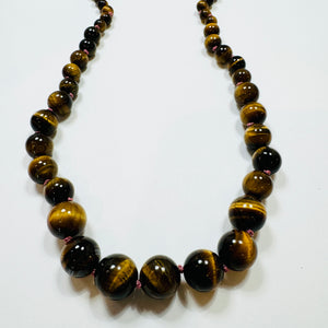 tigers eye knotted candy necklace