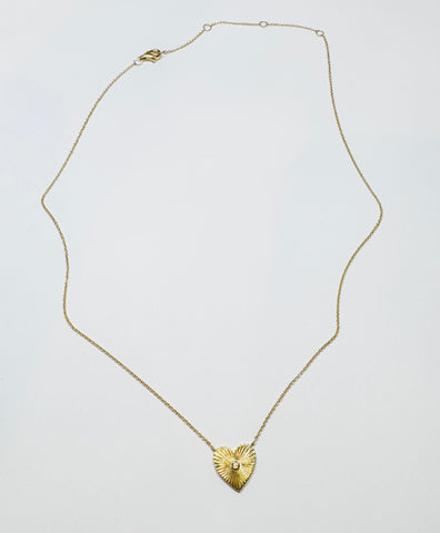 fluted heart necklace