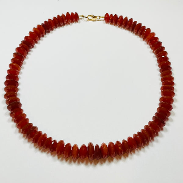 german cut carnelian candy necklace