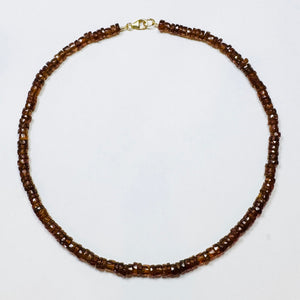 hessonite garnet heishi cut candy necklace