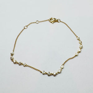 bezel set five diamond station bracelet
