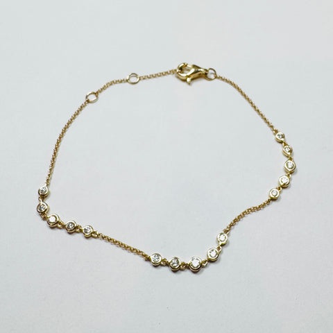 bezel set five diamond station bracelet