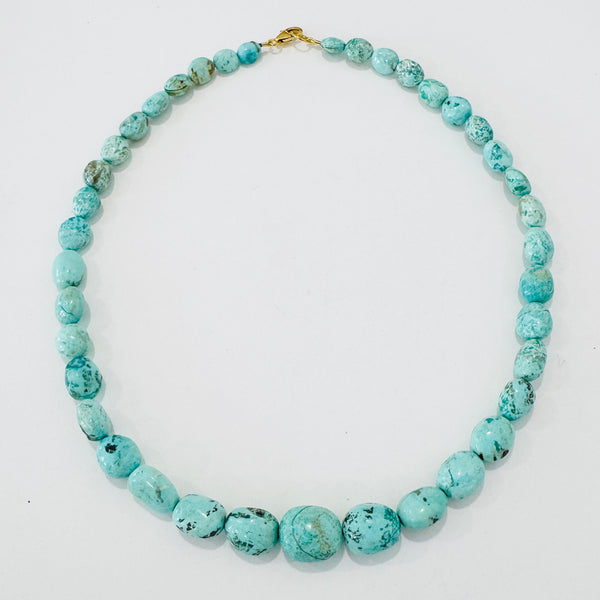 graduated turquoise nugget necklace