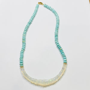 opal and tiffany blue turquoise necklace