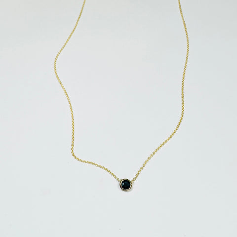 bezel set blue sapphire necklace