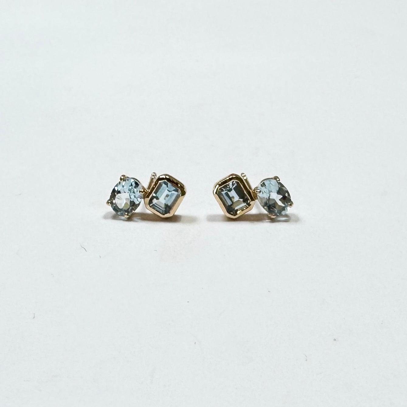 aquamarine cluster studs