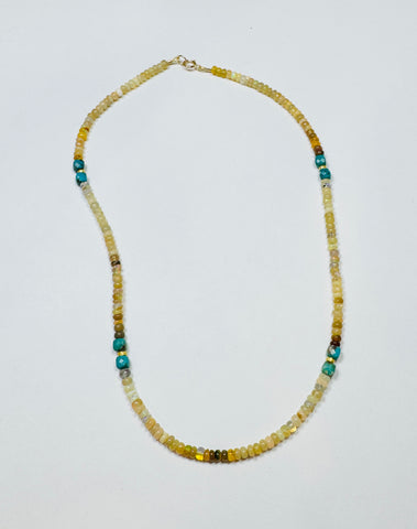 desert sky yellow opal candy necklace
