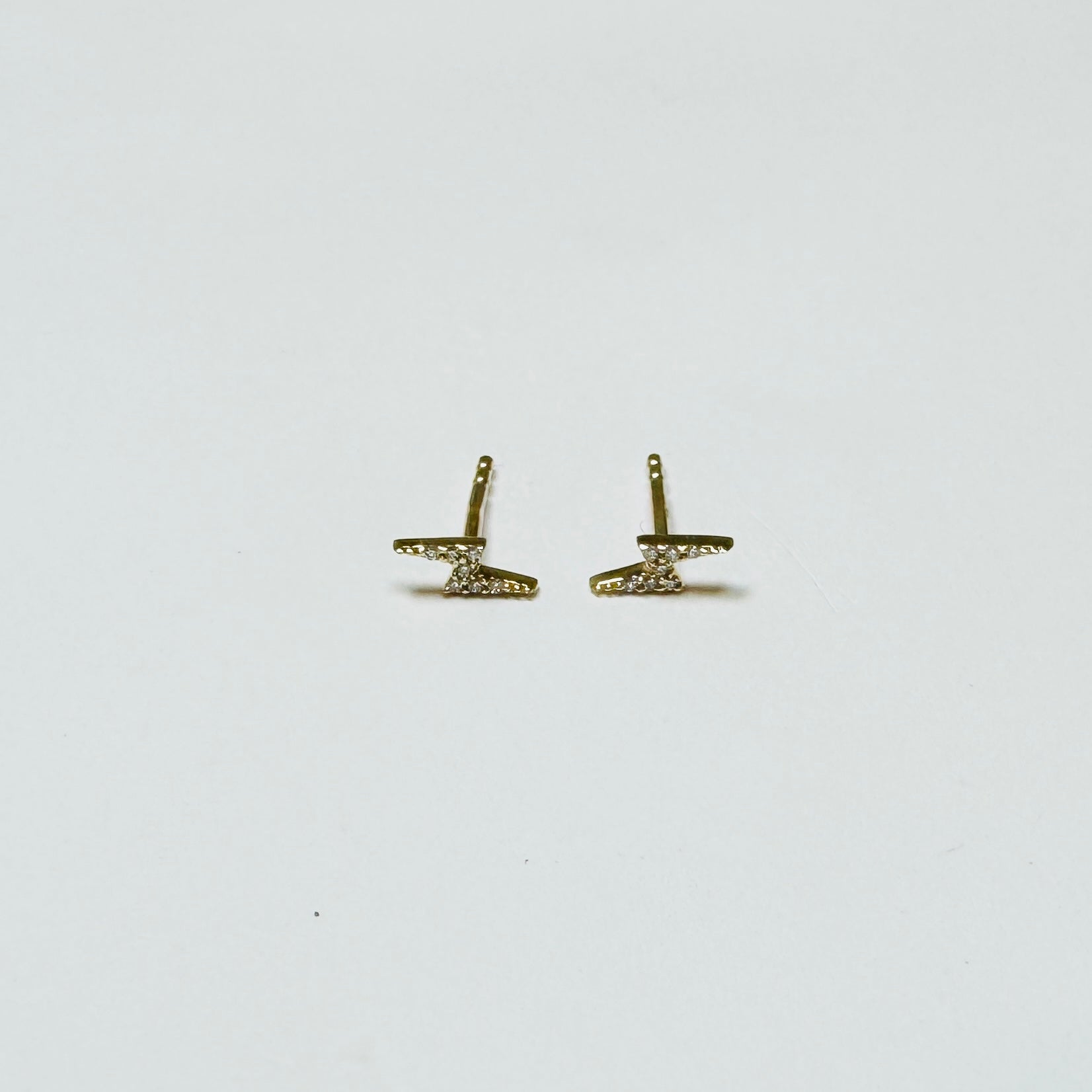 diamond lightning bolt studs, mini