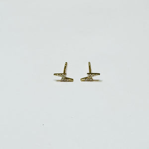 diamond lightning bolt studs, mini