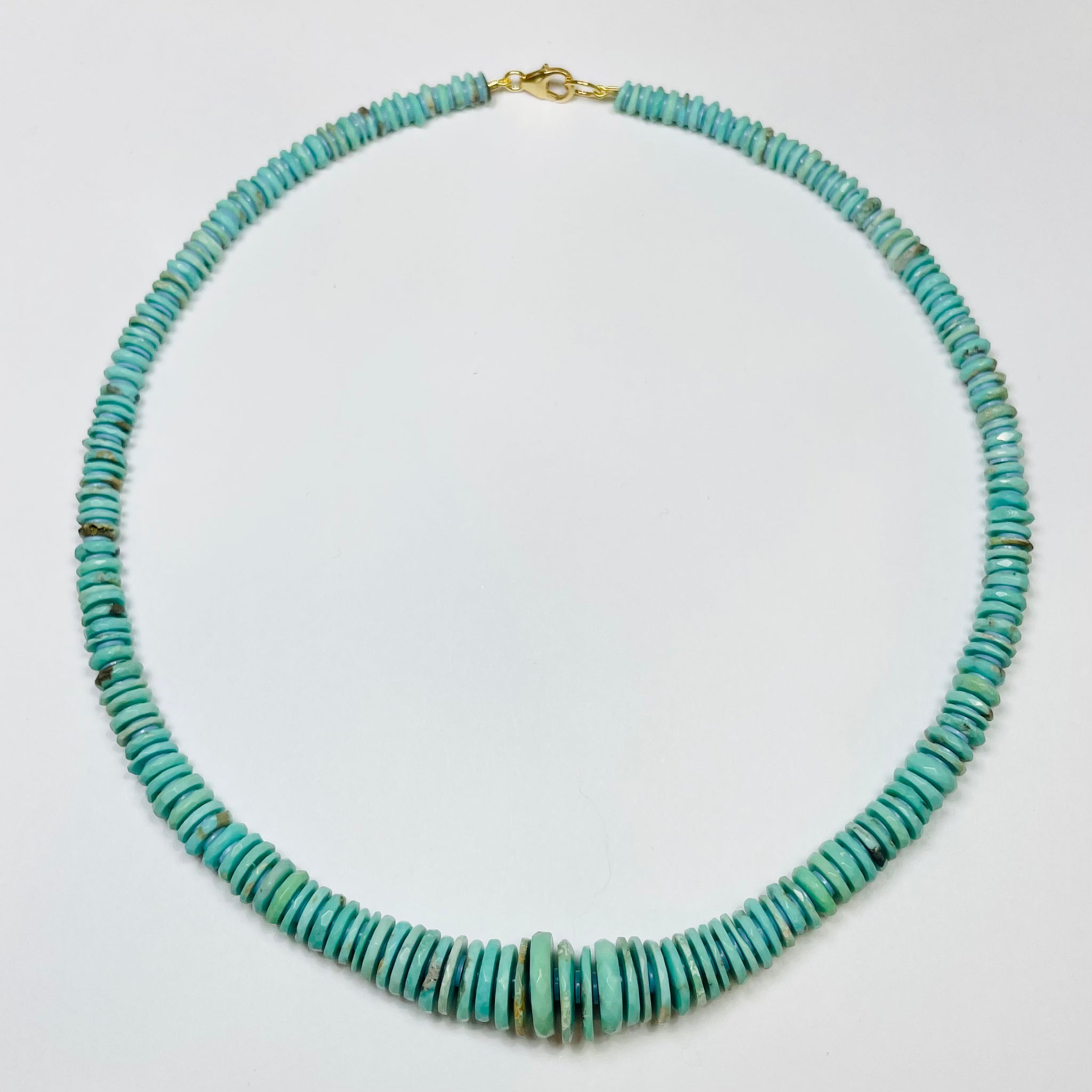 graduated turquoise slice candy necklace