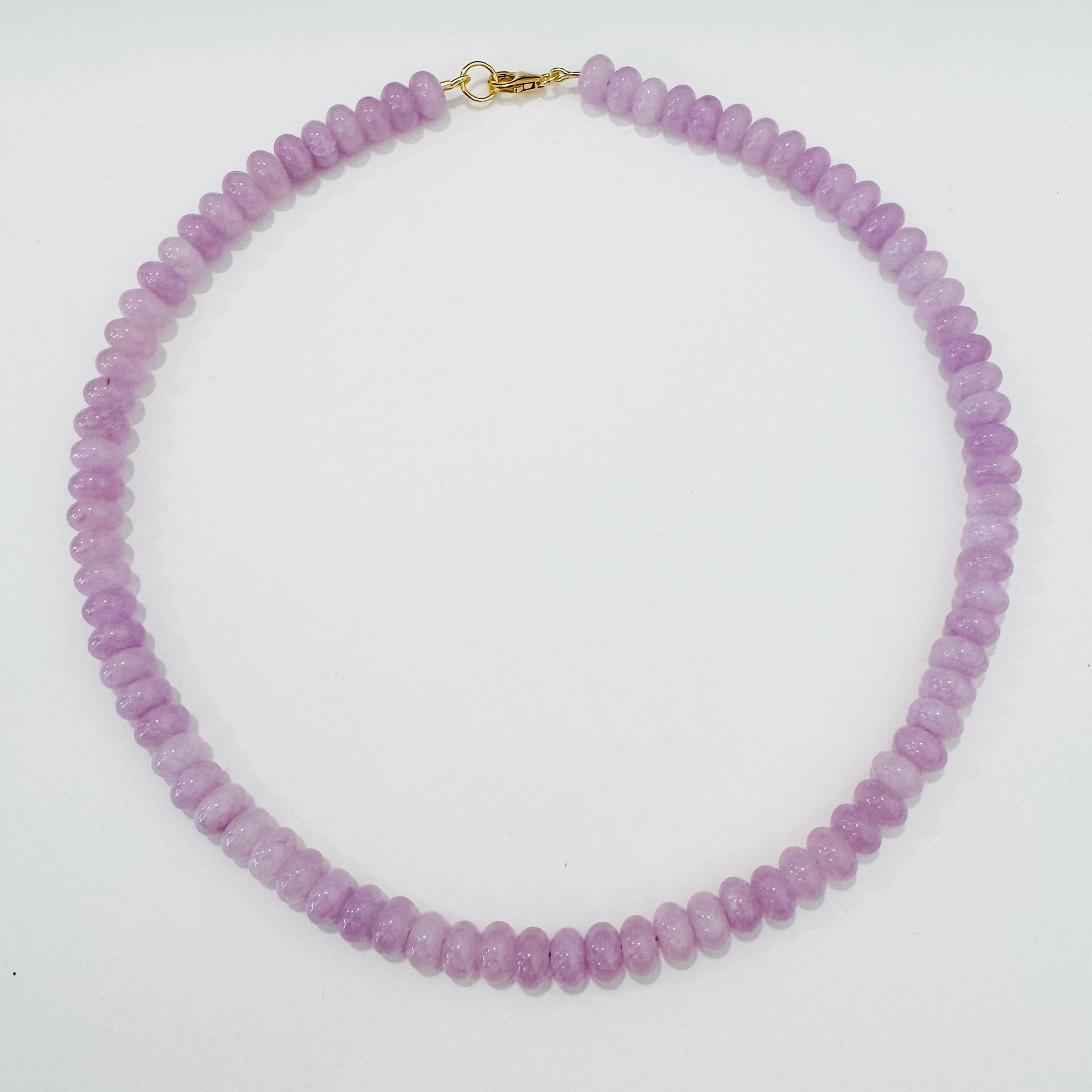 lavender rose angelite candy necklace – Theodosia Jewelry