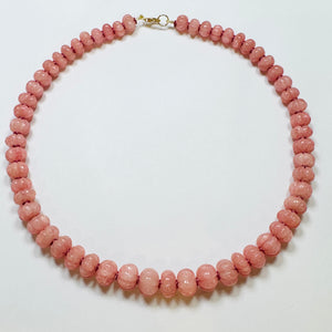 carved pink aquamarine candy necklace