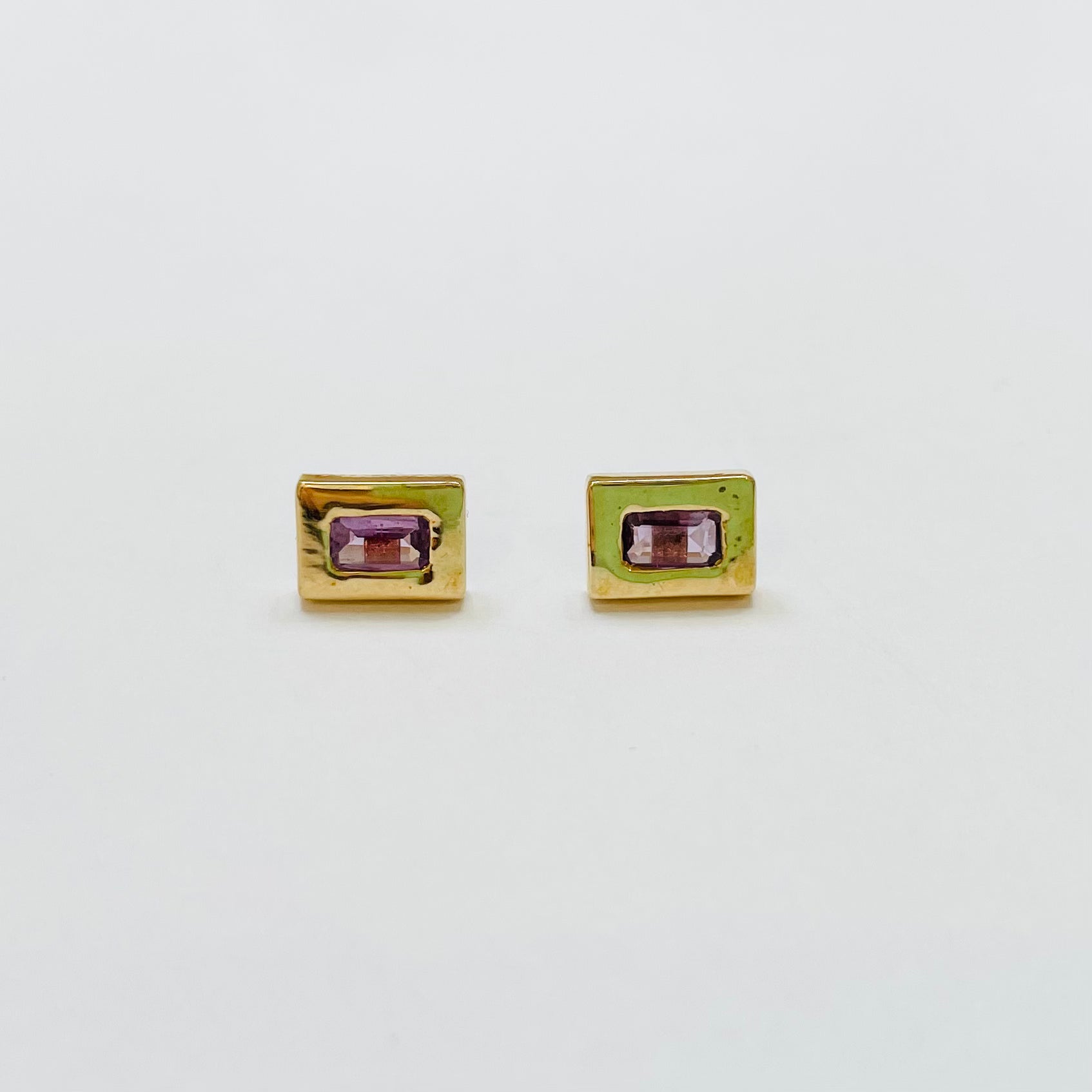 purple sapphire picture frame studs