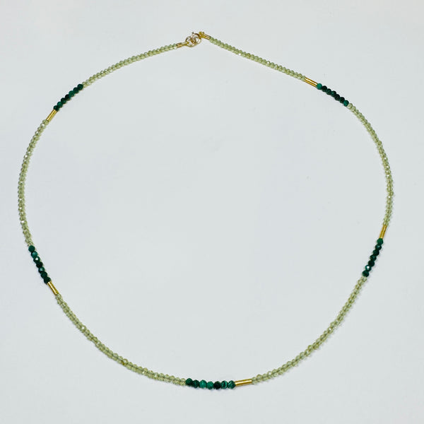 delicate color block five bar necklace