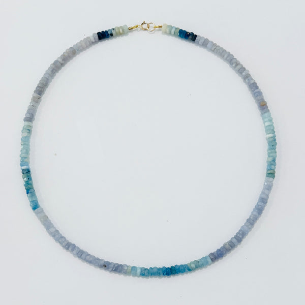 shaded hackmanite heishi necklace