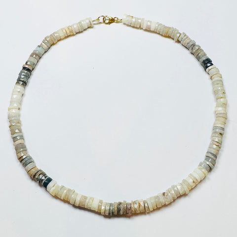 heishi cut Australian opal candy necklace, faceted