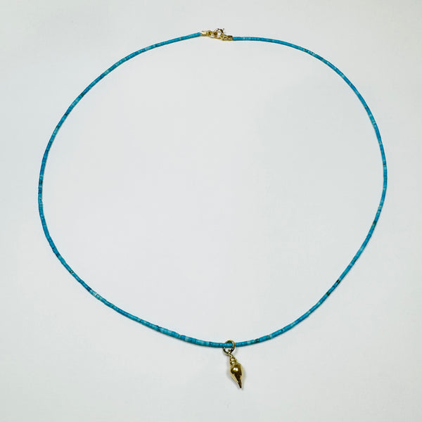 delicate turquoise necklace with conch