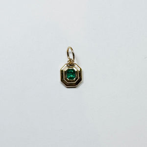 stepped emerald charm