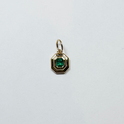 stepped emerald charm