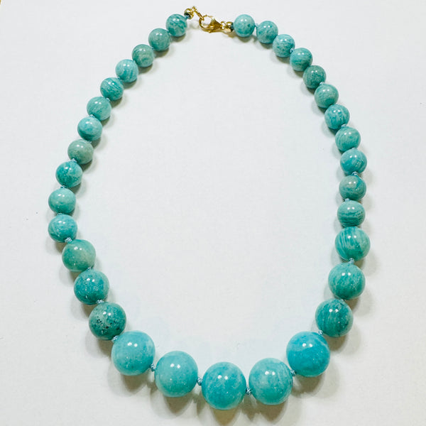 knotted gumball amazonite necklace