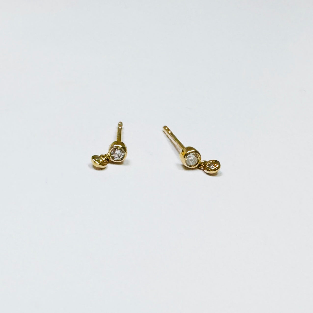 bezel diamond charm studs