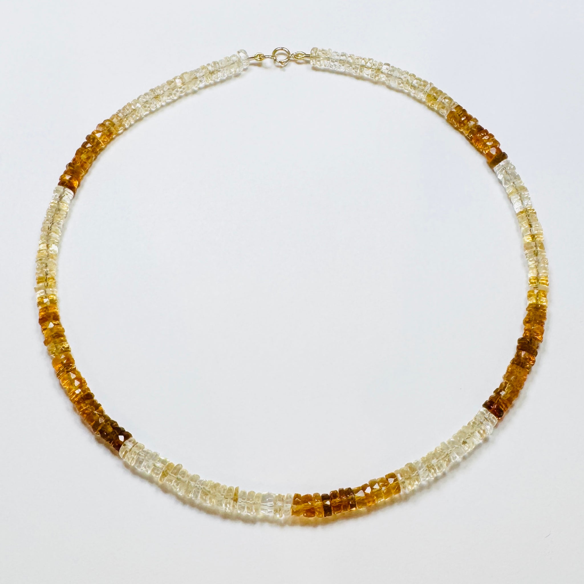 butter pecan citrine heishi candy necklace