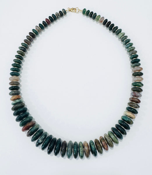 graduated forest green Indian jasper collar