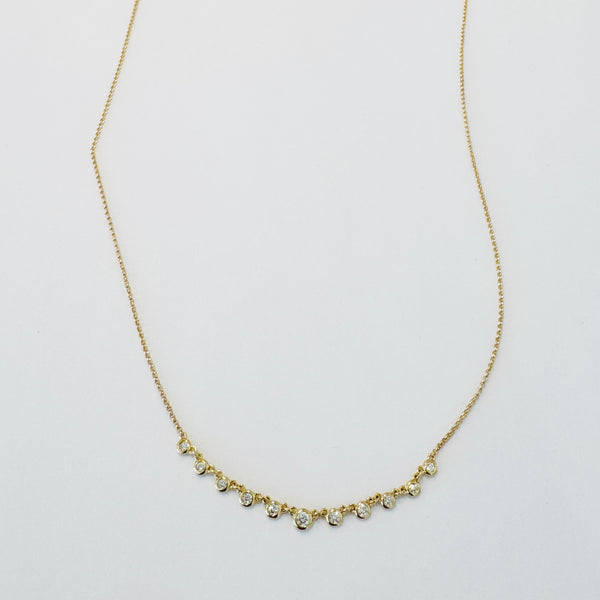 bezel diamond center focal necklace