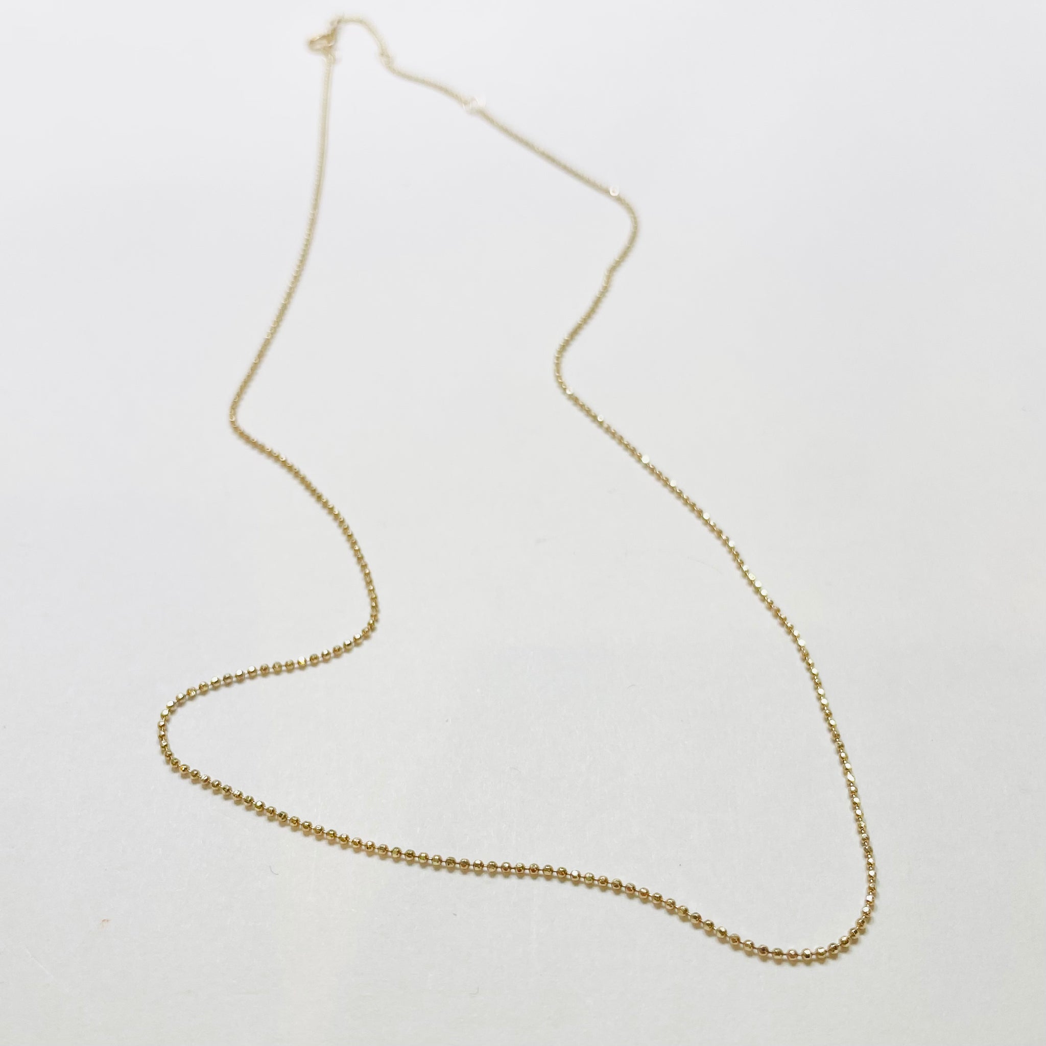 14 k gold faceted ball chain, 1 mm