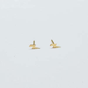 mini gold lightning bolt studs