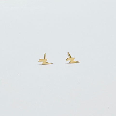 mini gold lightning bolt studs