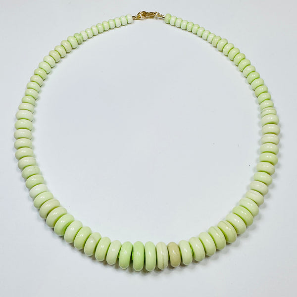 lime green opal graduated candy necklace
